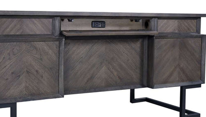 Emery Park - Harper Point 66in Executive Desk in Fossil Finish - IHP-304-FSL veiw 3