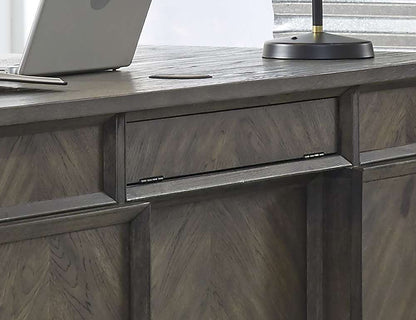 Emery Park - Harper Point 66in Executive Desk in Fossil Finish - IHP-304-FSL veiw 6