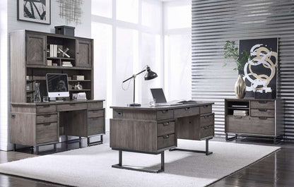 Emery Park - Harper Point 66in Executive Desk in Fossil Finish - IHP-304-FSL veiw 7