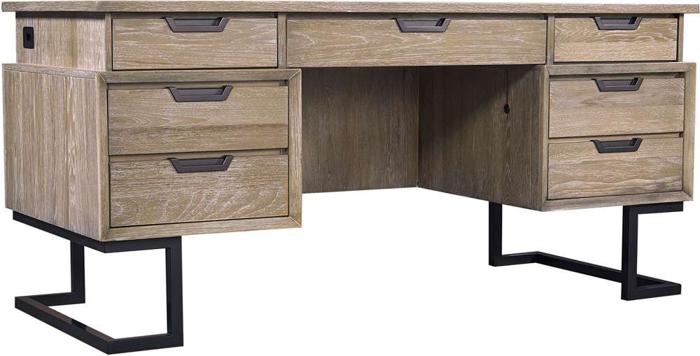 Emery Park - Harper Point 66in Executive Desk in Bleached Khaki Finish - IHP-304-KHA veiw 1