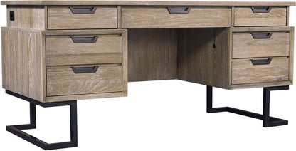 Emery Park - Harper Point 66in Executive Desk in Bleached Khaki Finish - IHP-304-KHA veiw 1