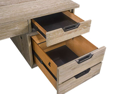 Emery Park - Harper Point 66in Executive Desk in Bleached Khaki Finish - IHP-304-KHA veiw 3