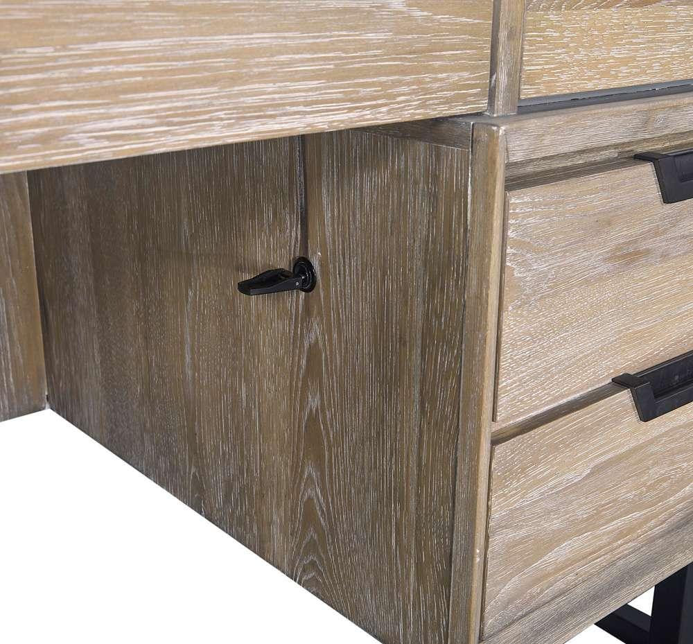 Emery Park - Harper Point 66in Executive Desk in Bleached Khaki Finish - IHP-304-KHA veiw 4