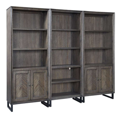 Emery Park - Harper Point Door Bookcase in Fossil Finish - IHP-332-FSL veiw 3