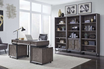 Emery Park - Harper Point Door Bookcase in Fossil Finish - IHP-332-FSL veiw 4