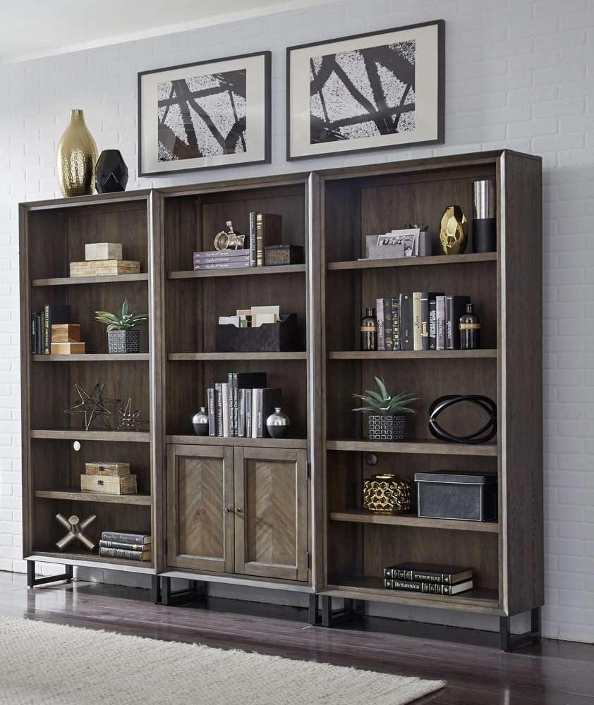 Emery Park - Harper Point Door Bookcase in Fossil Finish - IHP-332-FSL veiw 5