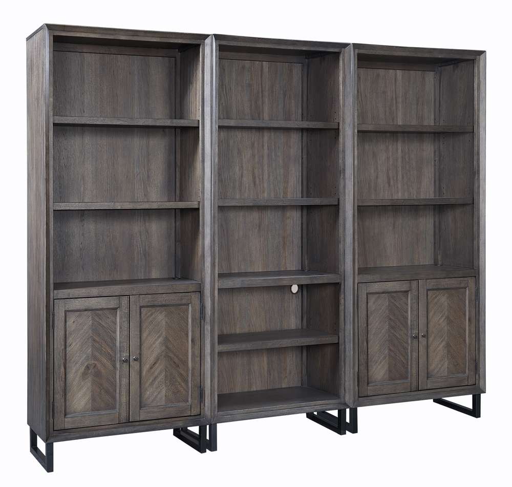Emery Park - Harper Point Open Bookcase in Fossil Finish - IHP-333-FSL veiw 2