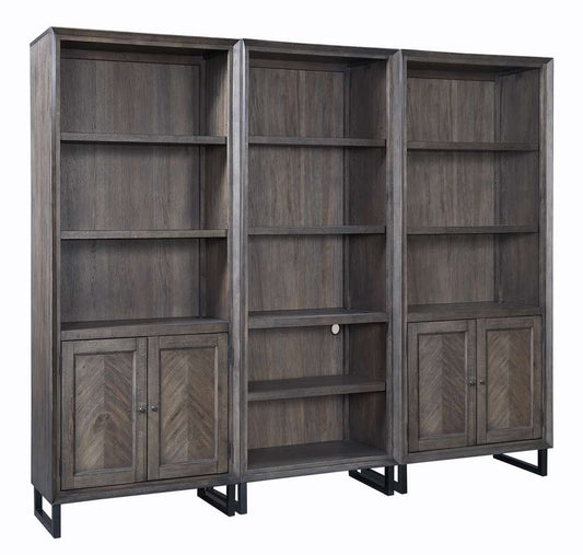 Emery Park - Harper Point Open Bookcase in Fossil Finish - IHP-333-FSL veiw 2