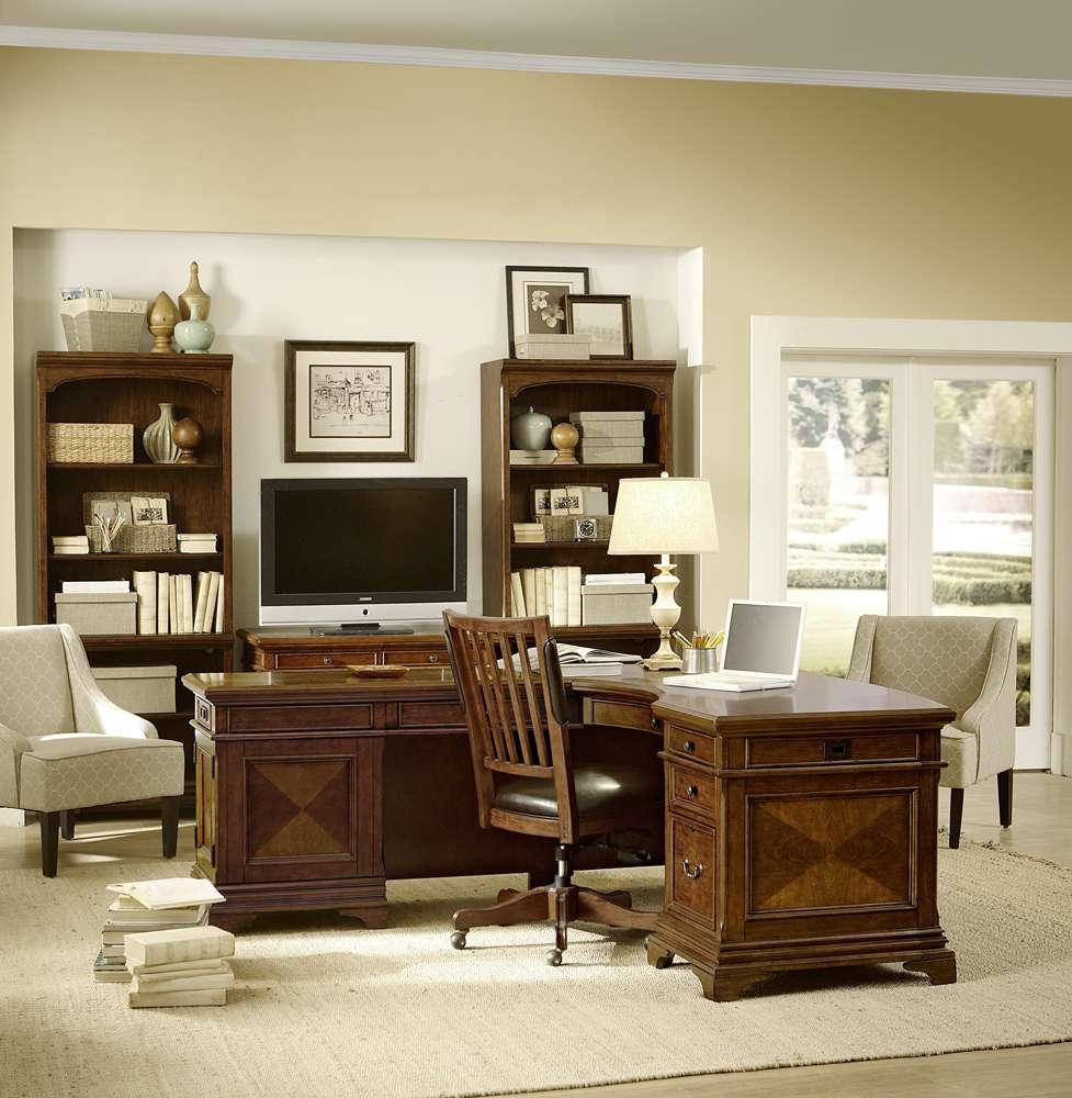 Emery Park - Hawthorne L-Shaped Desk in Carmel Brown Finish veiw 5