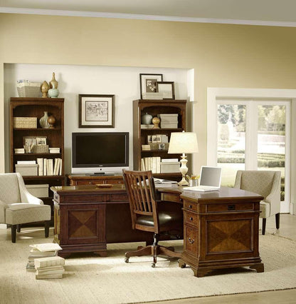 Emery Park - Hawthorne L-Shaped Desk in Carmel Brown Finish veiw 5