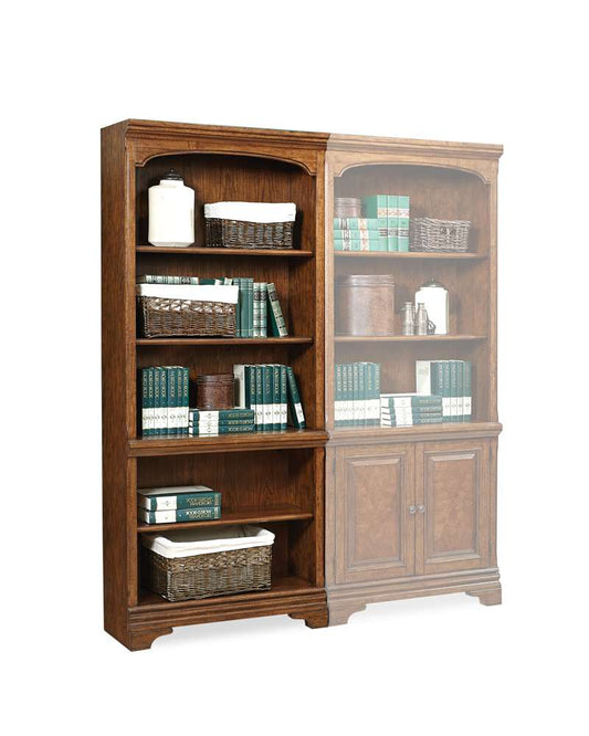 Emery Park - Hawthorne Open Bookcase in Carmel Brown Finish - I26-333-1 veiw 1