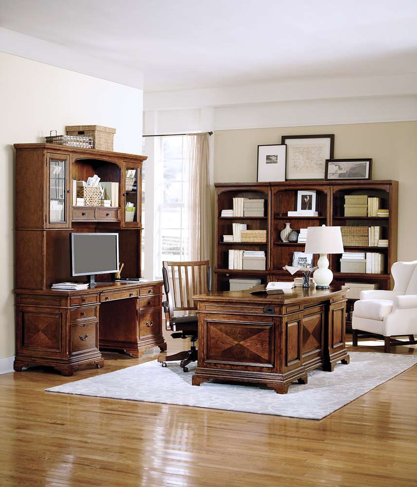 Emery Park - Hawthorne Open Bookcase in Carmel Brown Finish - I26-333-1 veiw 3