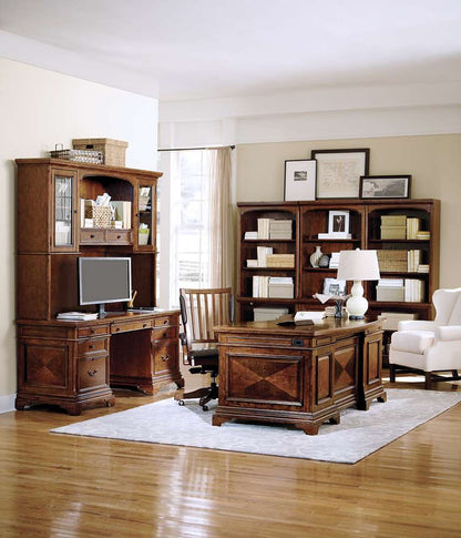 Emery Park - Hawthorne Open Bookcase in Carmel Brown Finish - I26-333-1 veiw 3