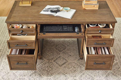 Emery Park - Hensley 66in Executive Desk in Honey Finish - I3002-303 veiw 3