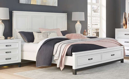 Emery Park - Hyde Park Cal King Panel Storage Bed in White Paint Finish veiw 3