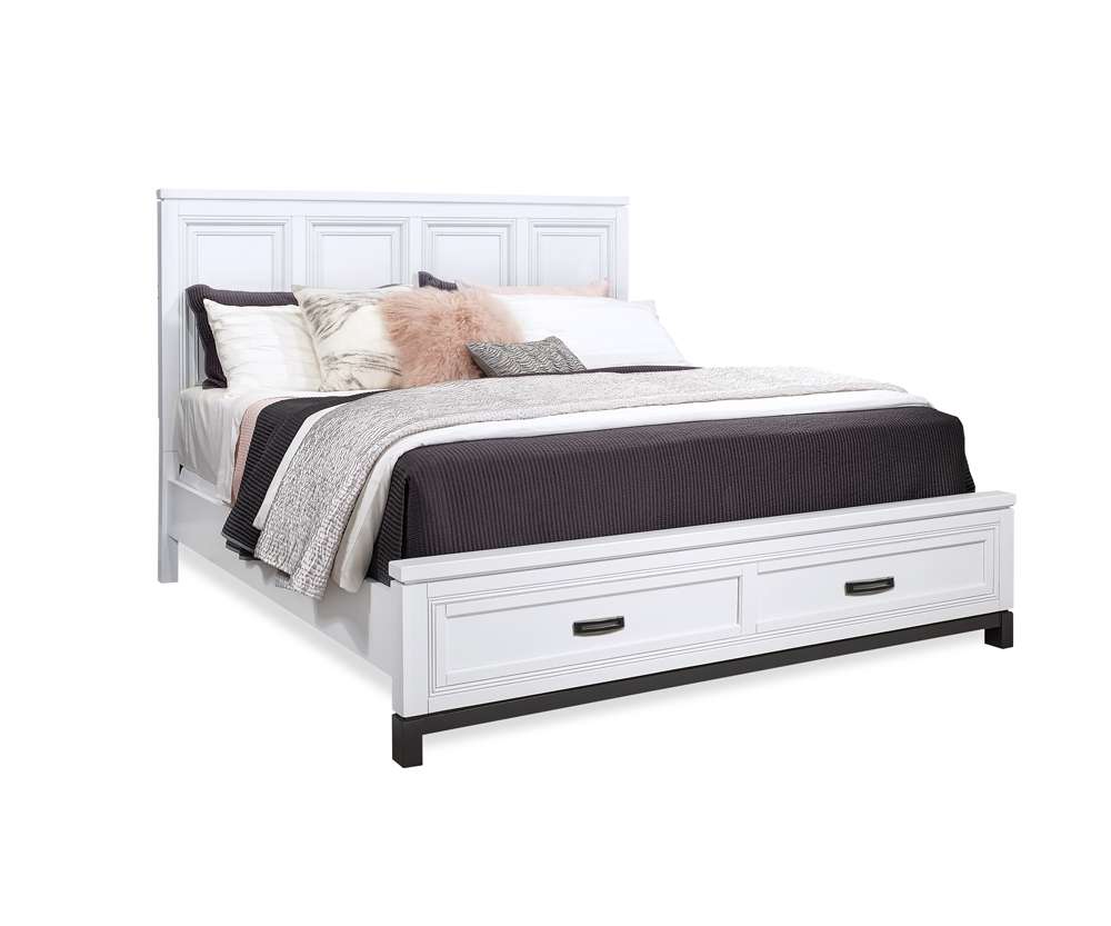 Emery Park - Hyde Park Queen Panel Storage Bed in White Paint Finish veiw 1