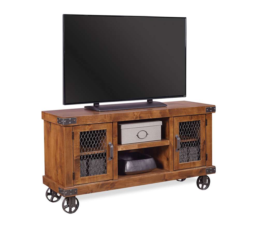 Emery Park - Industrial 55in Console in Fruitwood Finish - DN1055-FRT veiw 1