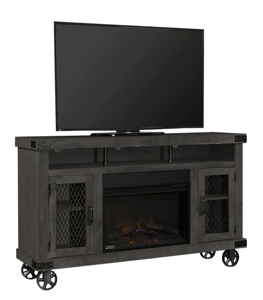 Emery Park - Industrial 62in Fireplace Console in Ghost Black Finish - DN1901-GHT veiw 1