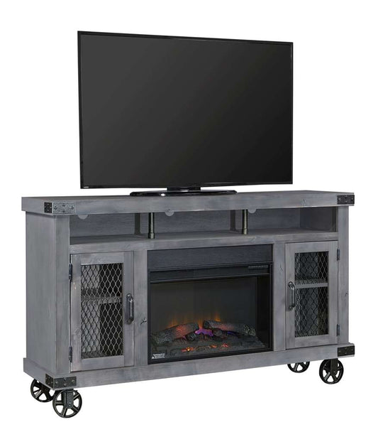 Emery Park - Industrial 62in Fireplace Console in Smokey Grey Finish - DN1901-GRY veiw 1