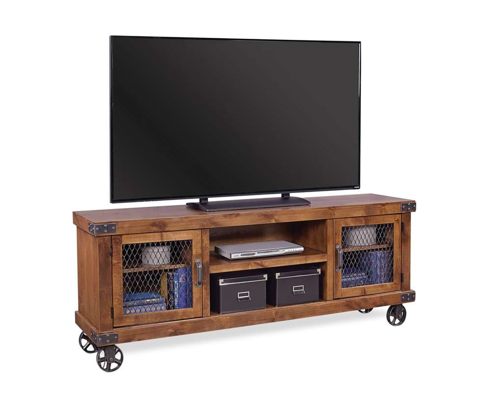 Emery Park - Industrial 74in Console in Fruitwood Finish - DN1074-FRT veiw 1