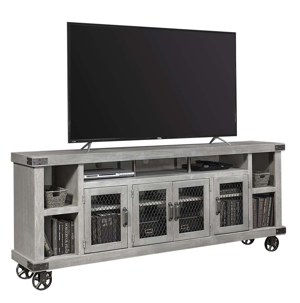 Emery Park - Industrial 84in Console in Lighthouse Grey Finish - WMN1036-LGH veiw 1
