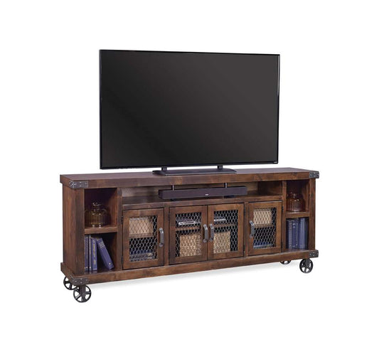 Emery Park - Industrial 96in Console w/ 4 Doors in Tobacco Finish - DN1270-TOB veiw 1