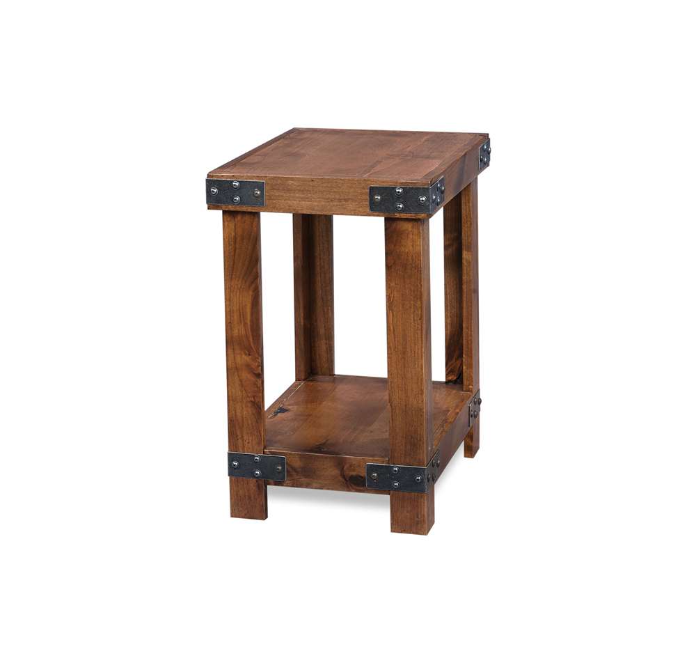 Emery Park - Industrial Chairside Table in Fruitwood Finish - DN913-FRT veiw 1