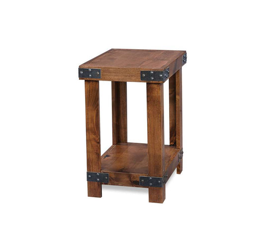 Emery Park - Industrial Chairside Table in Fruitwood Finish - DN913-FRT veiw 1