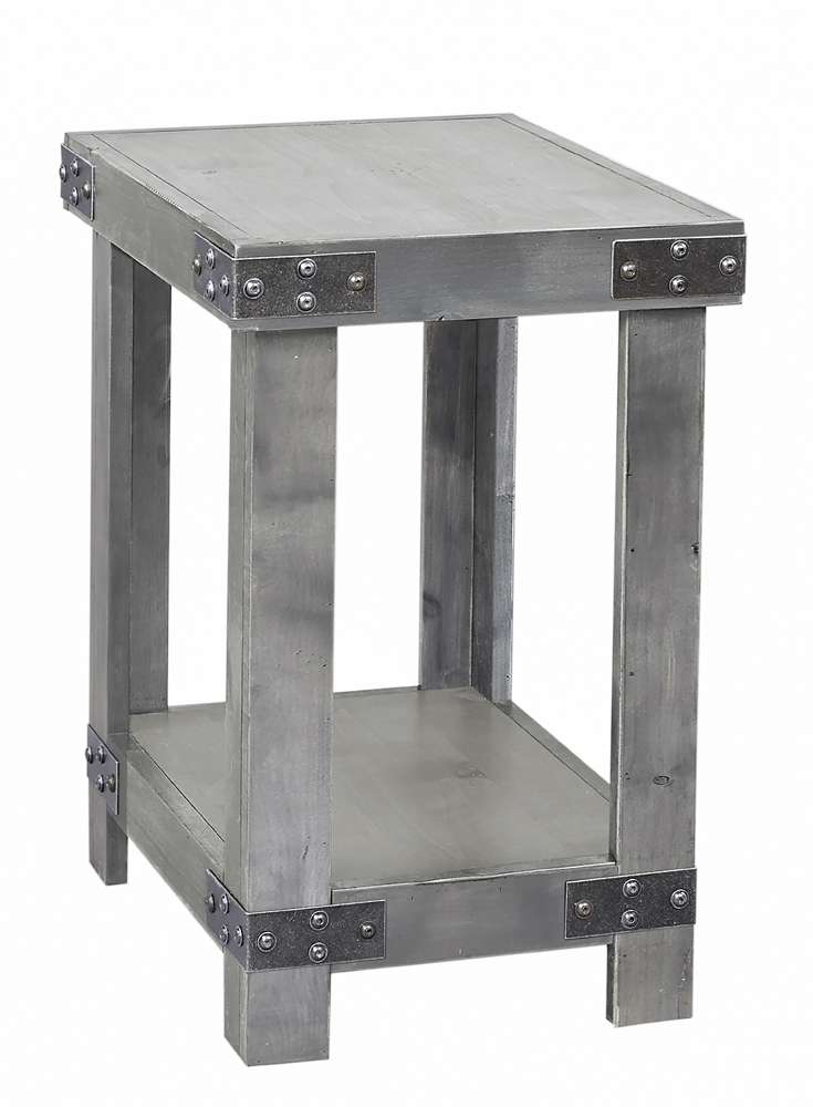 Emery Park - Industrial Chairside Table in Lighthouse Grey Finish - WMN913-LGH veiw 1