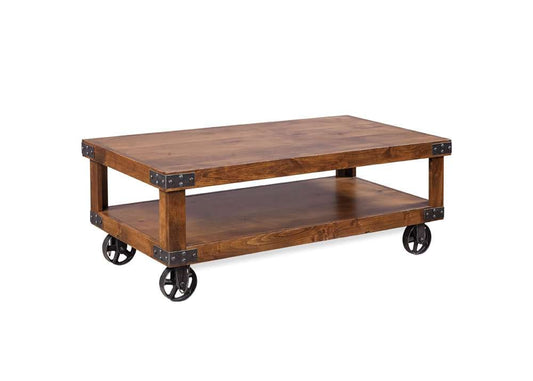 Emery Park - Industrial Cocktail Table in Fruitwood Finish - DN910-FRT veiw 1