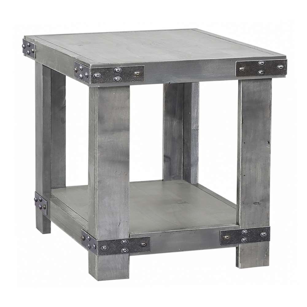 Emery Park - Industrial End Table in Lighthouse Grey Finish - WMN914-LGH view 1