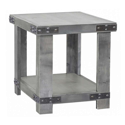 Emery Park - Industrial End Table in Lighthouse Grey Finish - WMN914-LGH view 1