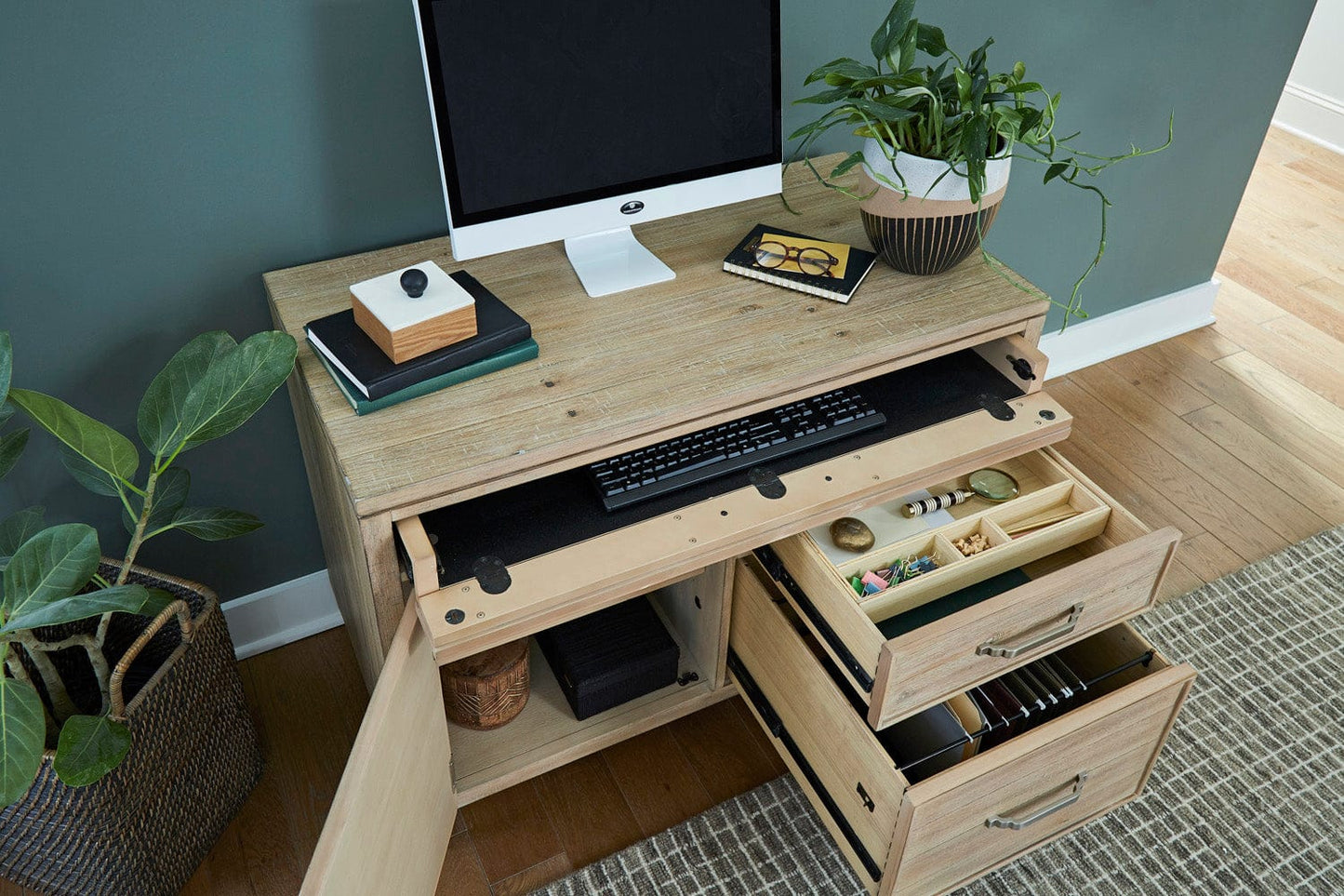 Emery Park - Maddox Workstation Combo File in Biscotti Finish - I644-378 view 2