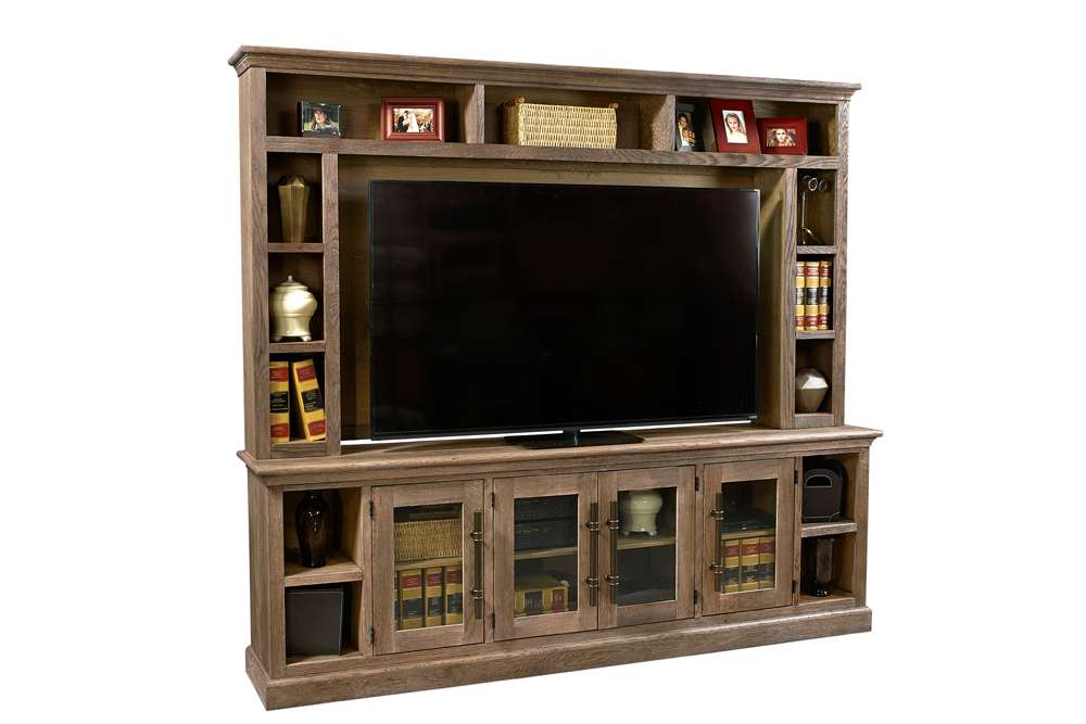 Emery Park - Manchester 97in Console & Hutch in Glazed Oak Finish