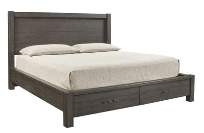 Emery Park - Mill Creek Queen Panel Storage Bed in Carob Finish veiw 1