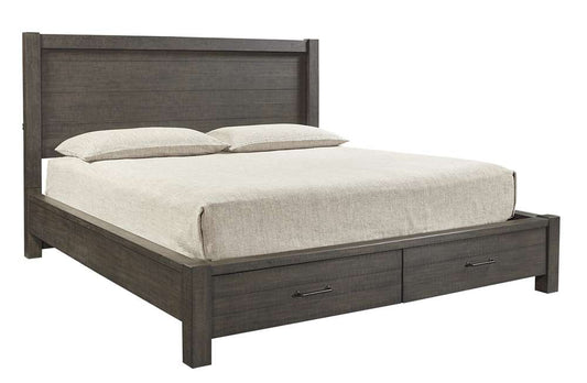 Emery Park - Mill Creek Queen Panel Storage Bed in Carob Finish veiw 1