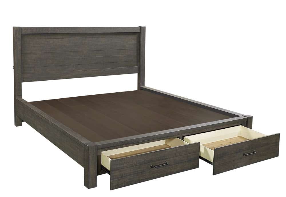 Emery Park - Mill Creek Queen Panel Storage Bed in Carob Finish veiw 2