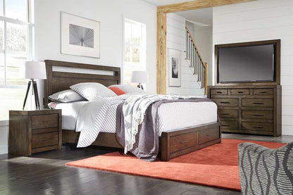 Emery Park  -  Modern Loft 2 Drawer Nightstand w/ power in Brownstone Finish  - IML-450-BRN-1 veiw 3