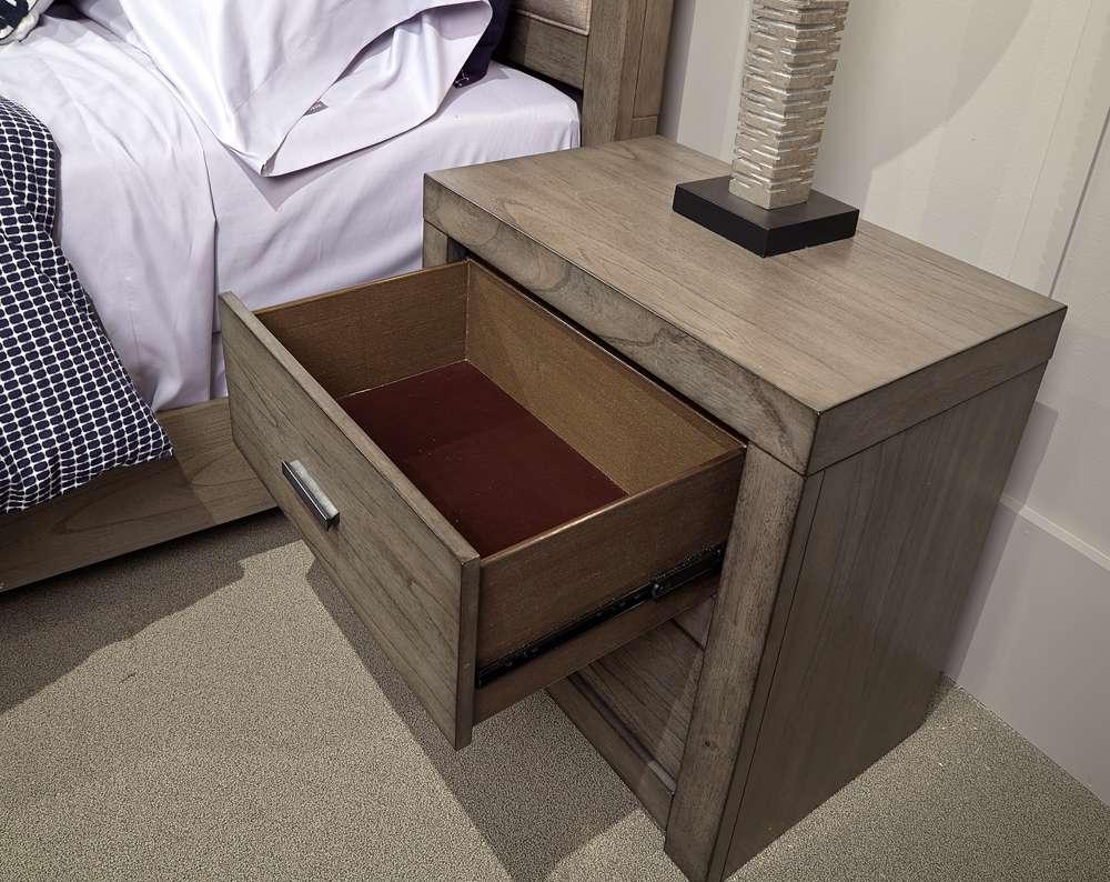 Emery Park  -  Modern Loft 2 Drawer Nightstand w/ power in Greystone Finish  - IML-450-GRY-1 veiw 2