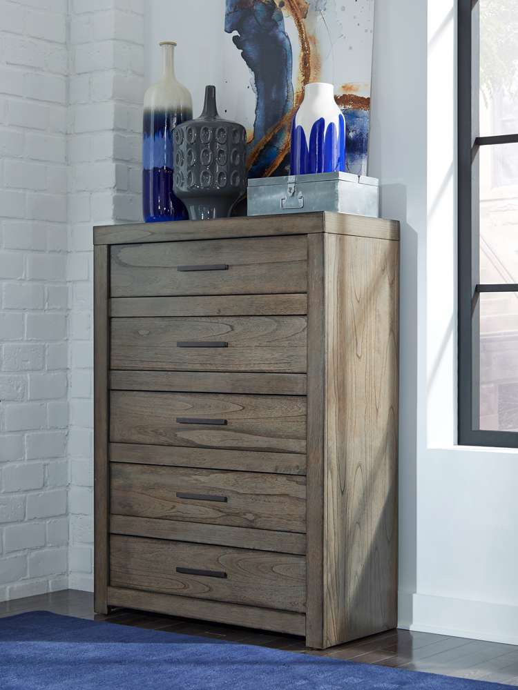 Emery Park  -  Modern Loft 5 Drawer Chest in Greystone Finish  - IML-456-GRY-1 veiw 2