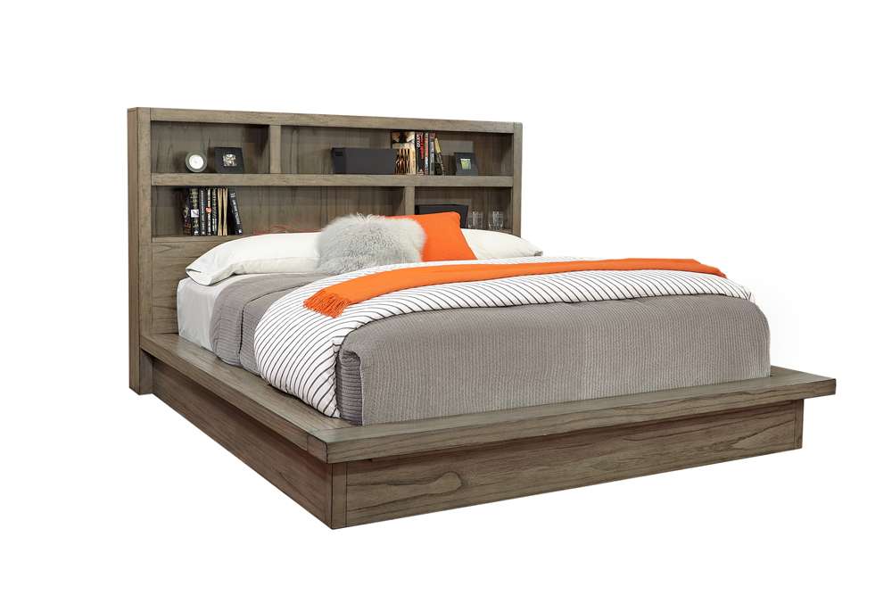 Emery Park - Modern Loft Cal King Platform Bed in Greystone Finish