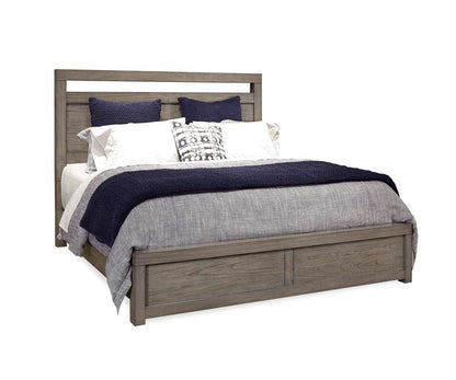 Emery Park - Modern Loft King Panel Bed in Greystone Finish