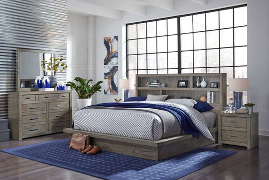 Emery Park - Modern Loft King Platform Bed in Greystone Finish veiw 1