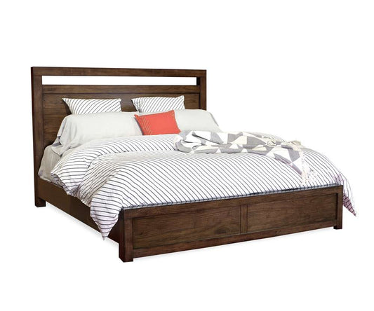 Emery Park - Modern Loft Queen Panel Bed in Brownstone Finish veiw 1