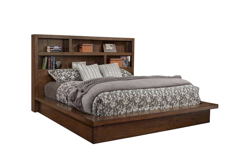 Emery Park - Modern Loft Queen Platform Bed in Brownstone Finish