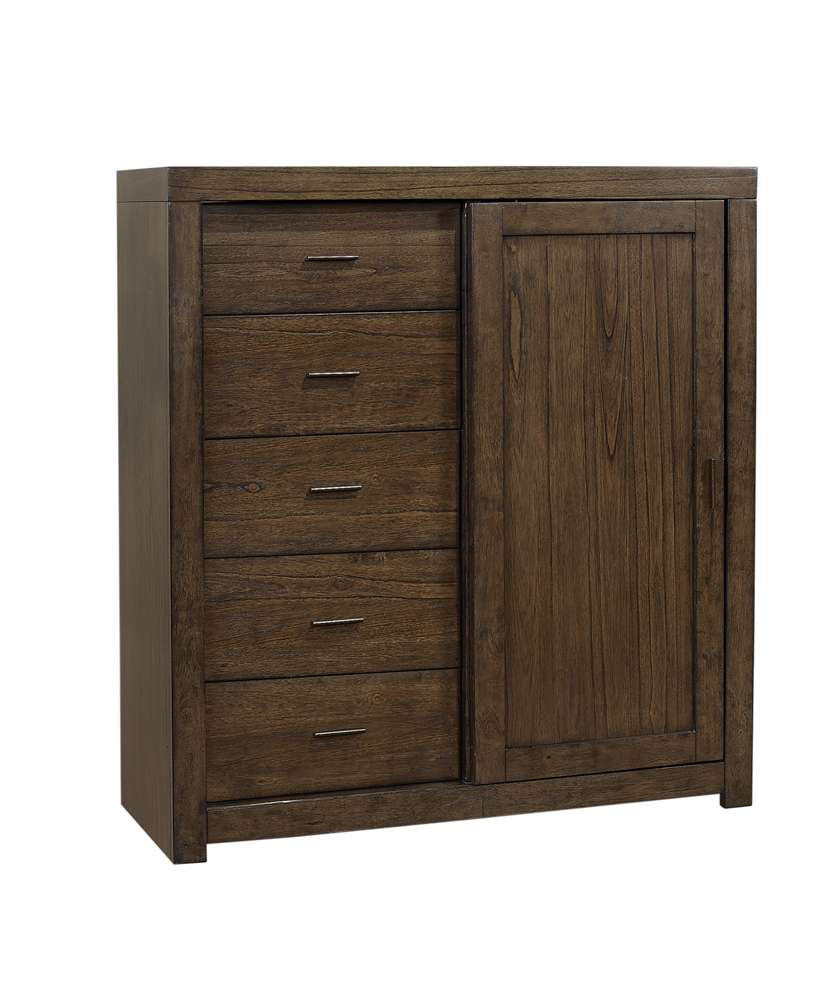 Emery Park - Modern Loft Sliding Door Chest in Brownstone Finish - IML-457-BRN