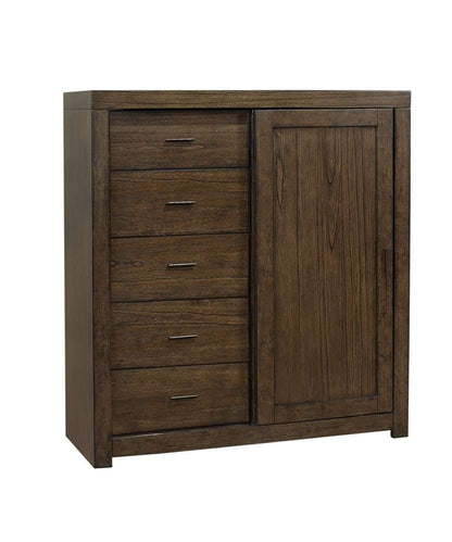 Emery Park - Modern Loft Sliding Door Chest in Brownstone Finish - IML-457-BRN
