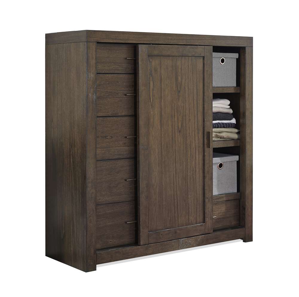 Emery Park - Modern Loft Sliding Door Chest in Brownstone Finish - IML-457-BRN veiw 1