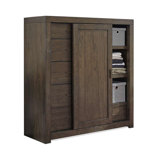 Emery Park - Modern Loft Sliding Door Chest in Brownstone Finish - IML-457-BRN veiw 1