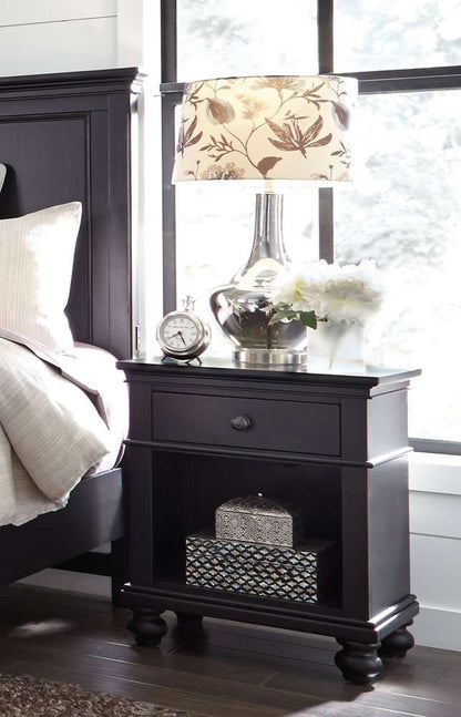 Emery Park  -  Oxford 1 Drawer NS in Rubbed Black Finish  - I07-451N-BLK-1 veiw 1